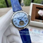 Replica Ballon Bleu De Cartier Flywheel Leather Strap 36mm Watch Replica